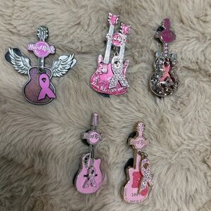 Hard Rock Cafe breast cancer Guitar Pins